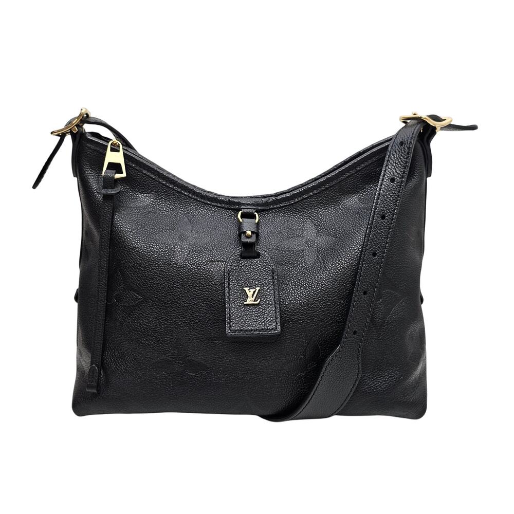 Louis Vuitton Carryall PM Black Empreinte Leather Messenger Bag